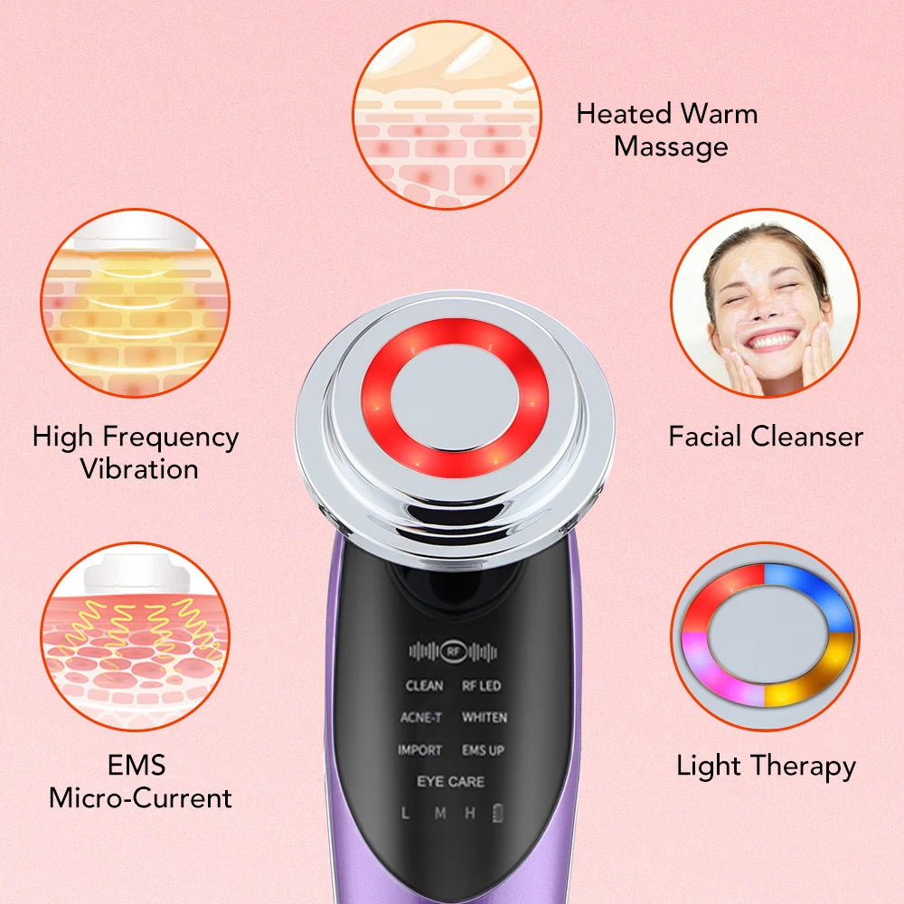 7-in-1 Anti-Aging EMS LED Face & Neck Firming Massager