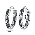 Vintage 925 Silver Hoop Earrings for Women – Pattern Design