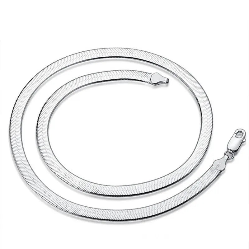 925 Silver Blade Chain Necklace/Bracelet Men Women Gift