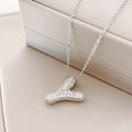 Bubble Initial Necklace – Sparkly A-Z Pavé Letter Pendant