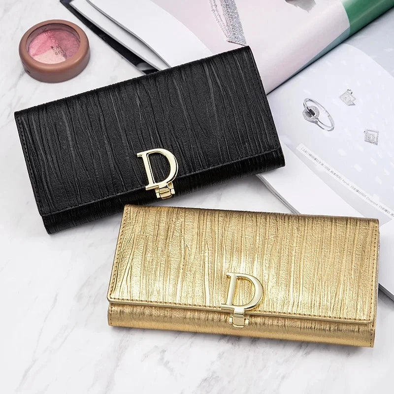 Fashionable Long Genuine Leather Wallet for Women