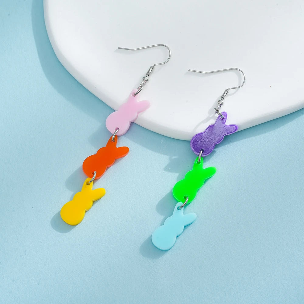 Bunny Tassel Earrings – Playful Statement Acrylic Drop Design