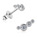 925 Silver Moissanite Climber Earrings D0.43CT GRA Cert