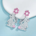 Bunny Tassel Earrings – Playful Statement Acrylic Drop Design