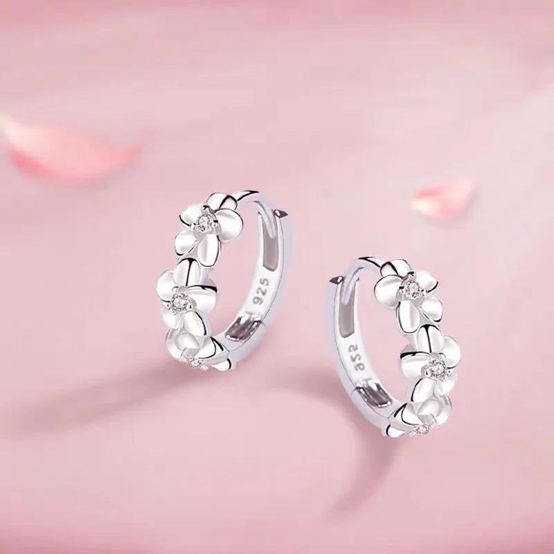 925 Silver Flower Earrings for Women – Charm Jewelry Gift