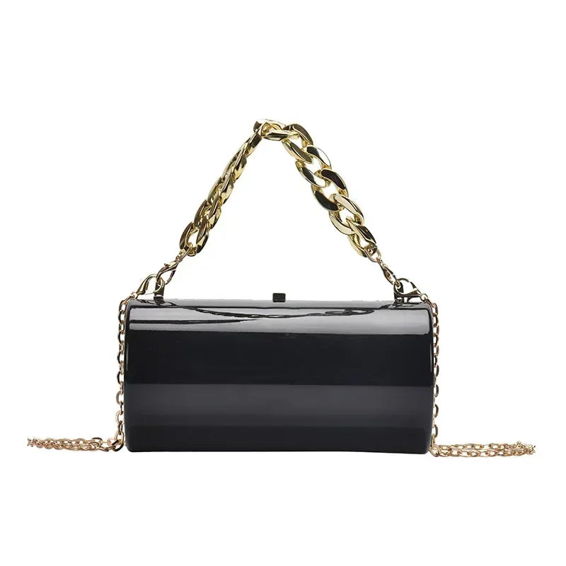 Women's Gold Cylinder Clutch – Mini Party Crossbody Bag