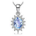 Princess Diana Inspired Blue Sapphire Ruby Emerald 925 Silver Pendant