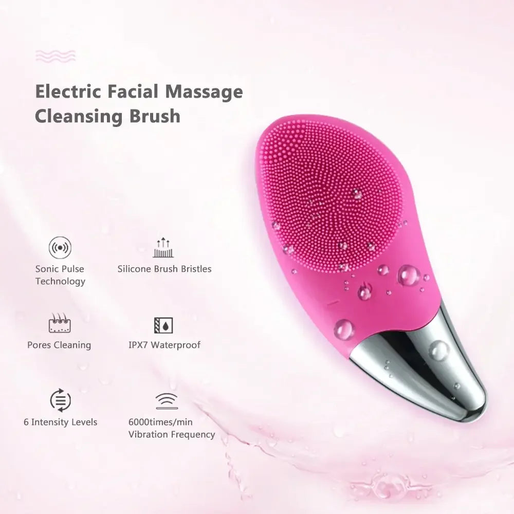 Waterproof Sonic Facial Cleansing Brush & Massager