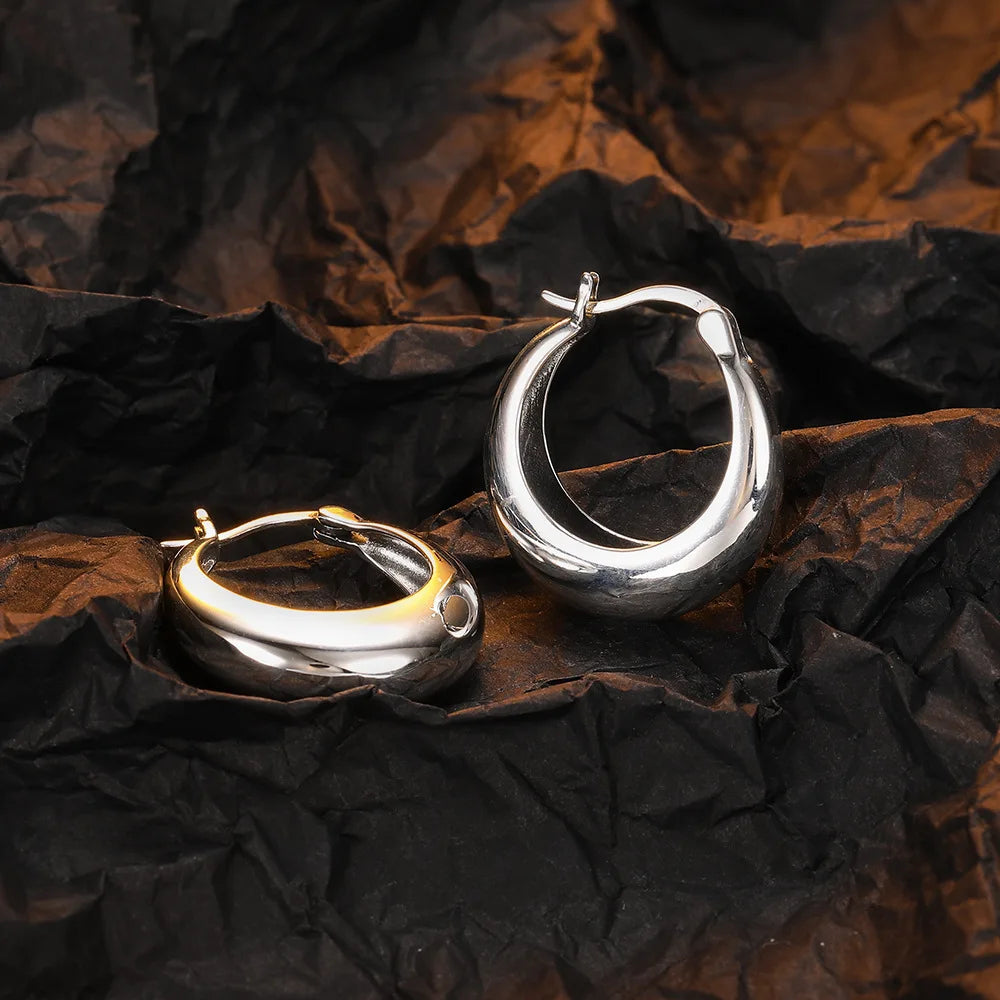 925 Silver U Hoop Earrings Women Wedding Party Jewelry