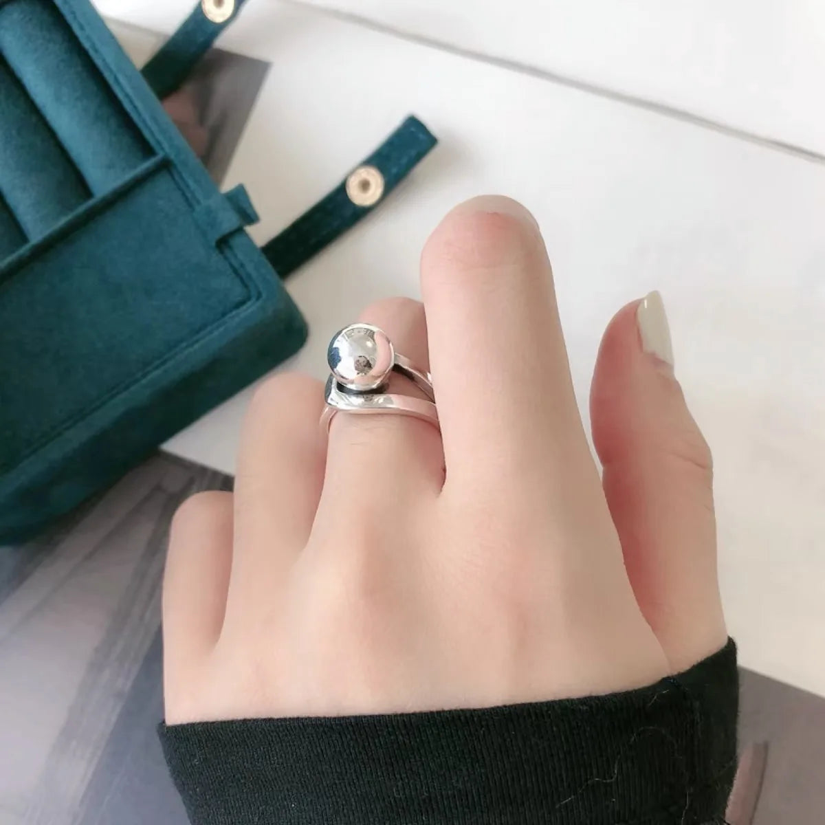 925 Silver Adjustable Open Ring for Women – Vintage Style