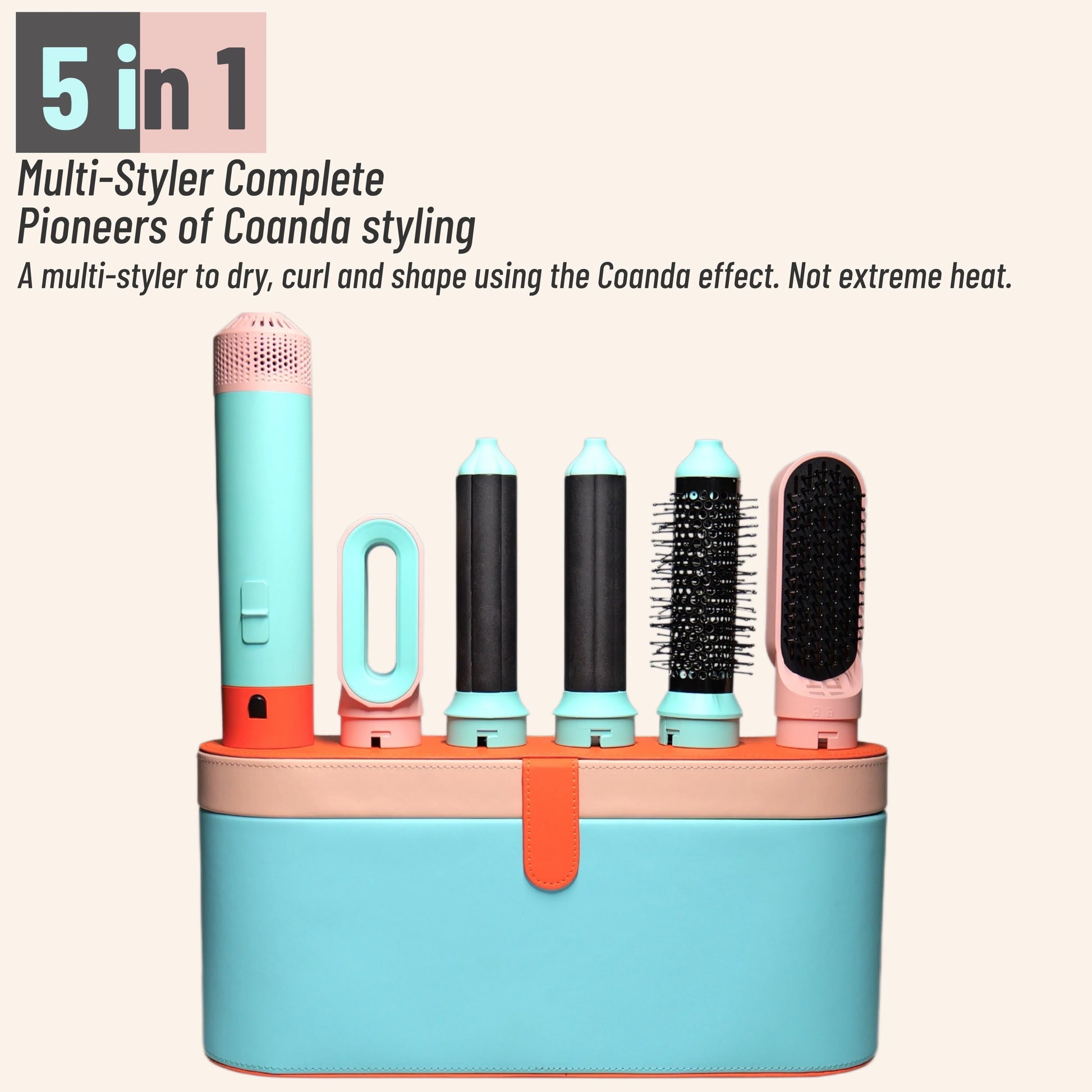 5-in-1 Multi Styler Hair Dryer | Curling Barrel & Hot Air Brush Styling Tool