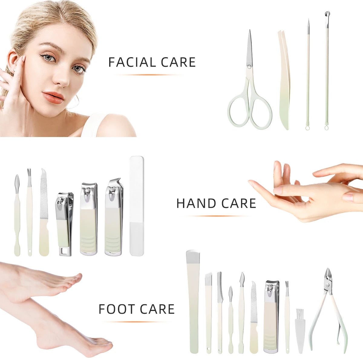 7-16Pcs Manicure Pedicure Set, Pro Nail Clipper Kit w/ Case