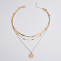 925 Sterling Silver 3-Layer Necklace Snake & Ball Chain