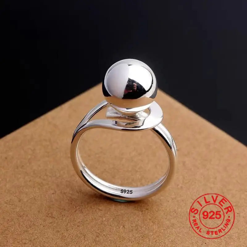 925 Silver Adjustable Open Ring for Women – Vintage Style