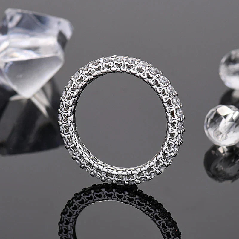 925 Silver Women's CZ Ring Bridal Wedding Engagement Jewelry