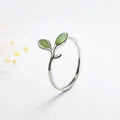 925 Silver Foliage Adjustable Ring for Women & Girls