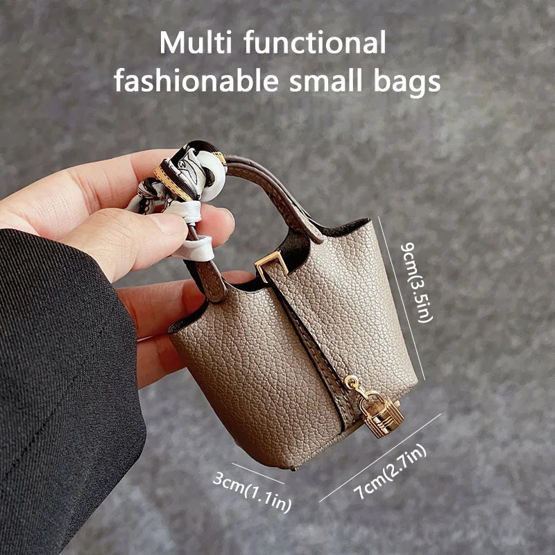 Mini Basket Bag Pendant | Cute Earphones Case | Keychain Charm