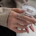 925 Silver Flower Ring for Women Couple Minimalist Gift