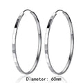 18K Gold Plated 925 Silver Hoop Earrings for Women, 3-6CM