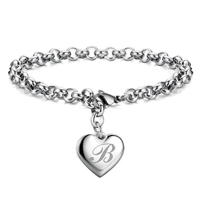 925 Sterling Silver Noble Heart Chain Bracelet for Women