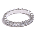 White Cubic Zirconia Stainless Steel Thin Bling Engagement Ring