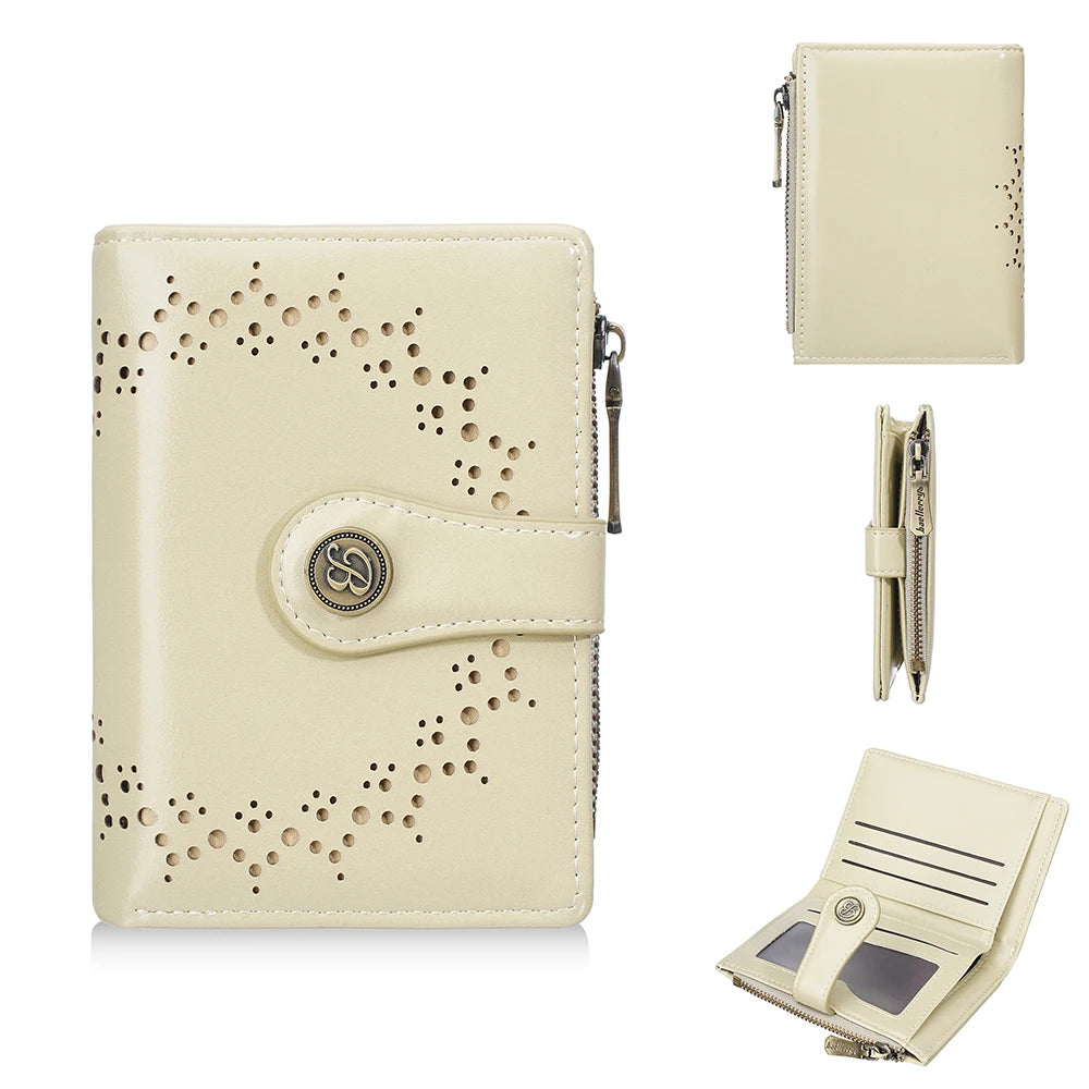 PU Leather Mini Wallet – Chic Card Organizer with Zipper Coin Pocket