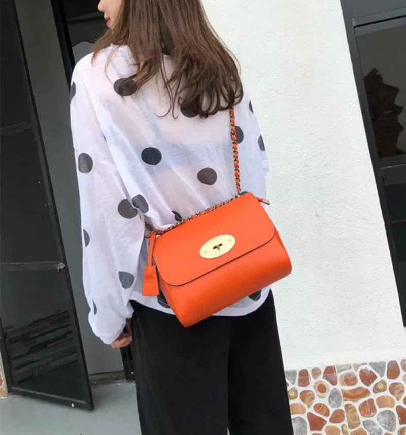 Large Luxury Brand Chain Shoulder Bag | 100% Genuine Leather Women’s Handbag