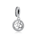 925 Silver Om Charm Pendant CZ Bead Fit Pan DIY Jewelry