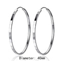 18K Gold Plated 925 Silver Hoop Earrings for Women, 3-6CM