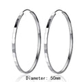 18K Gold Plated 925 Silver Hoop Earrings for Women, 3-6CM