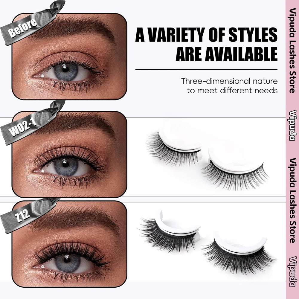 Reusable Self-Adhesive False Eyelashes – Glue-Free, Easy Wear