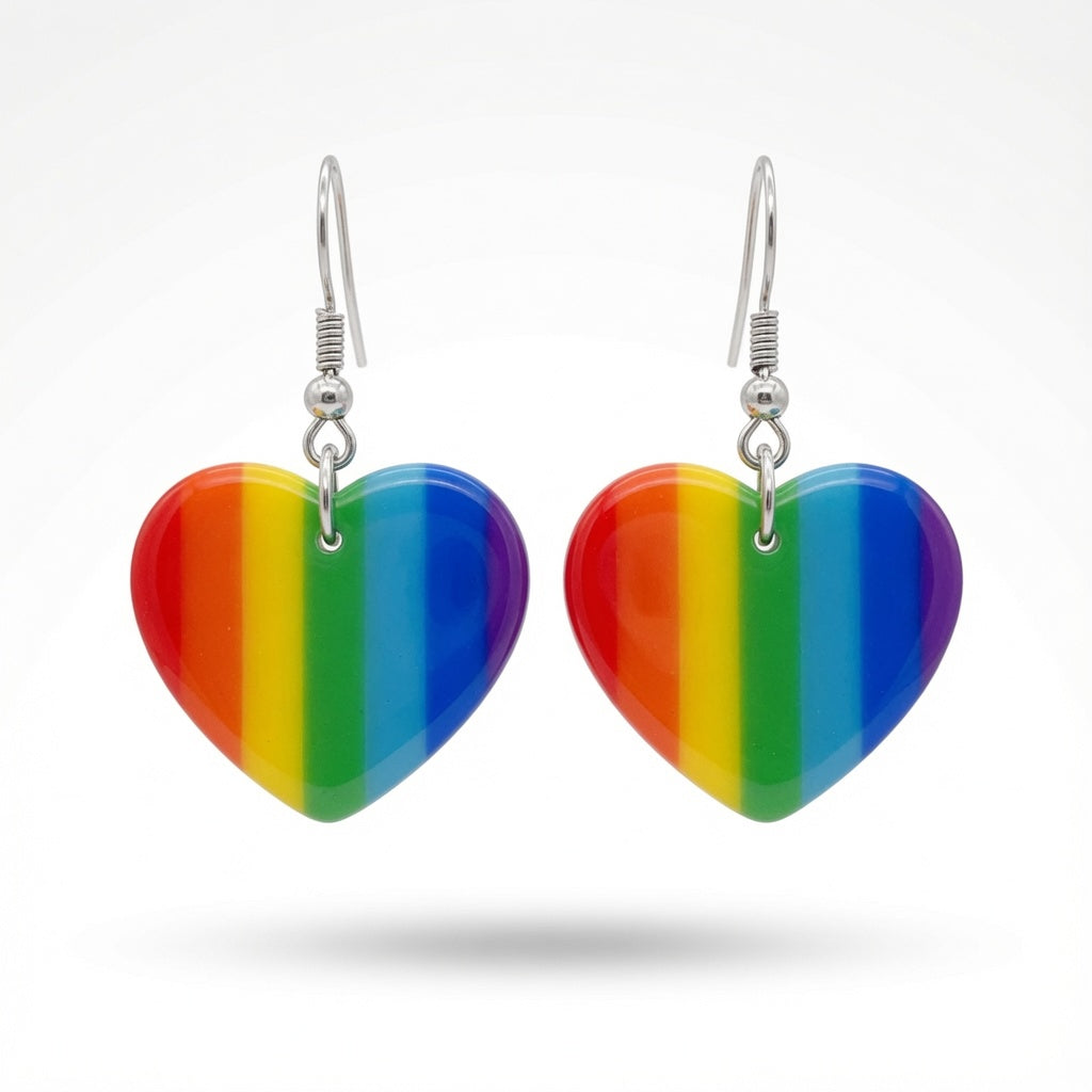 Rainbow Drop Earrings – Expressive Style with Acrylic Charms