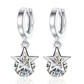 925 Silver Crystal Star Stud Earrings for Women & Girls
