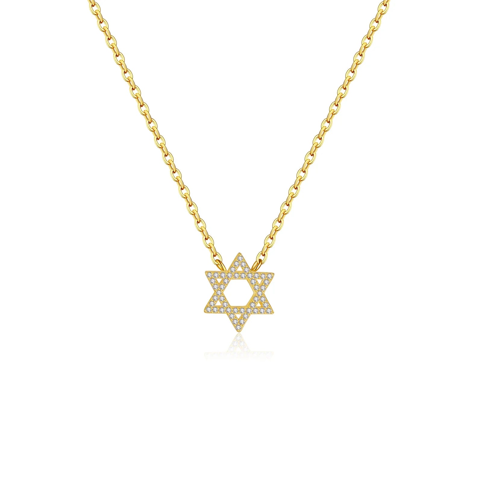 925 Silver Star of David Pendant Necklace Women