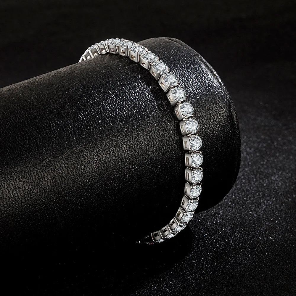 S925 Silver Zirconia Tennis Bracelet 4mm Women 16-20cm