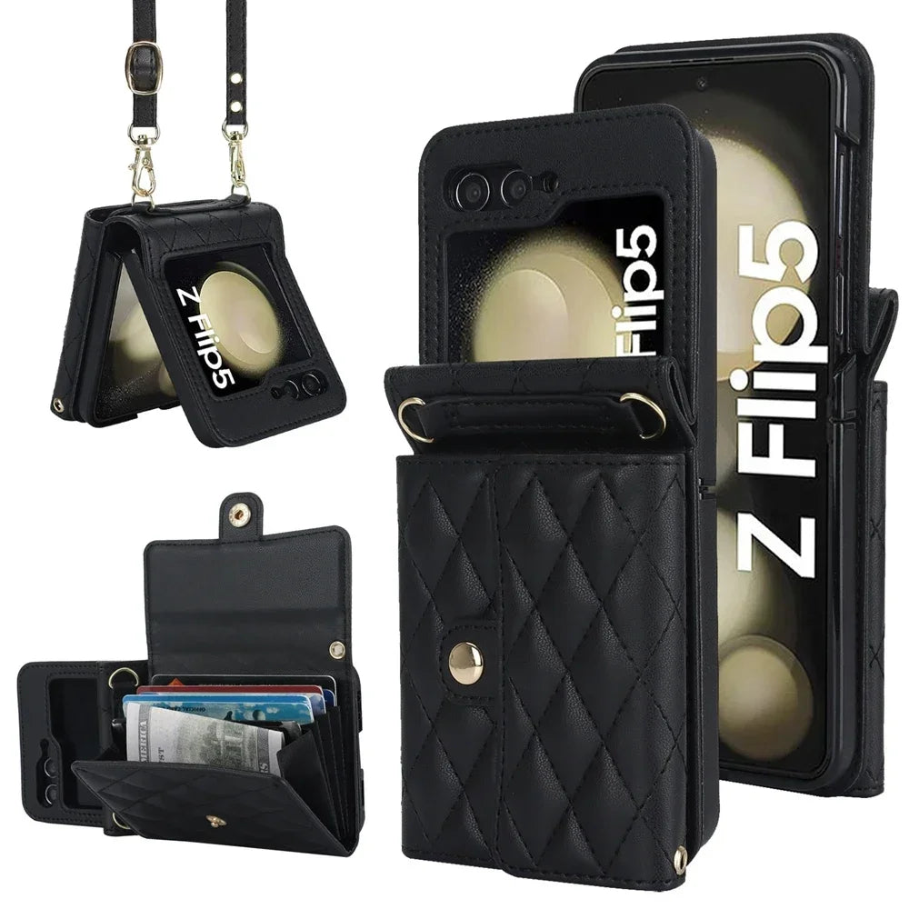 Leather Crossbody Wallet Case Flip Cover