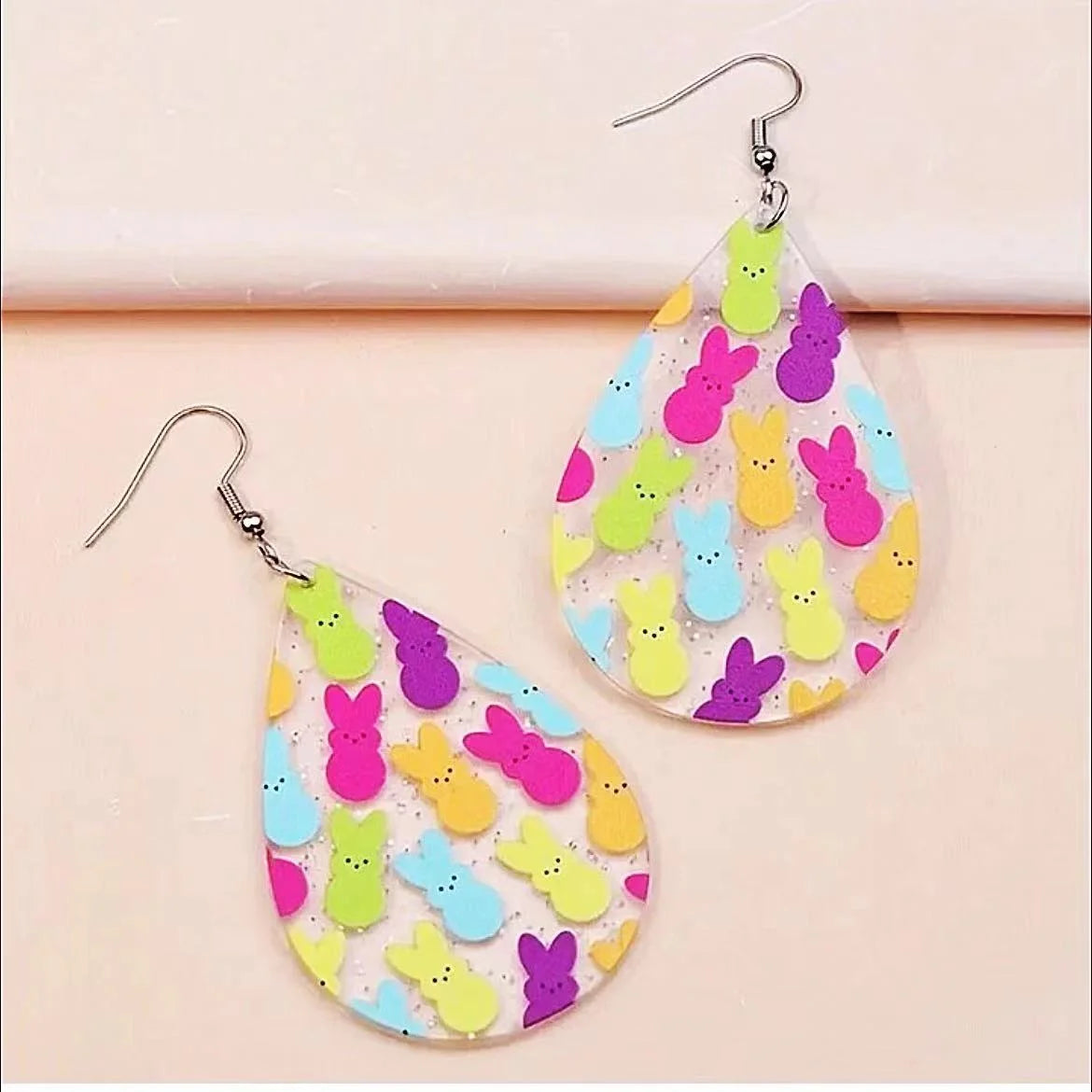 Bunny Tassel Earrings – Playful Statement Acrylic Drop Design