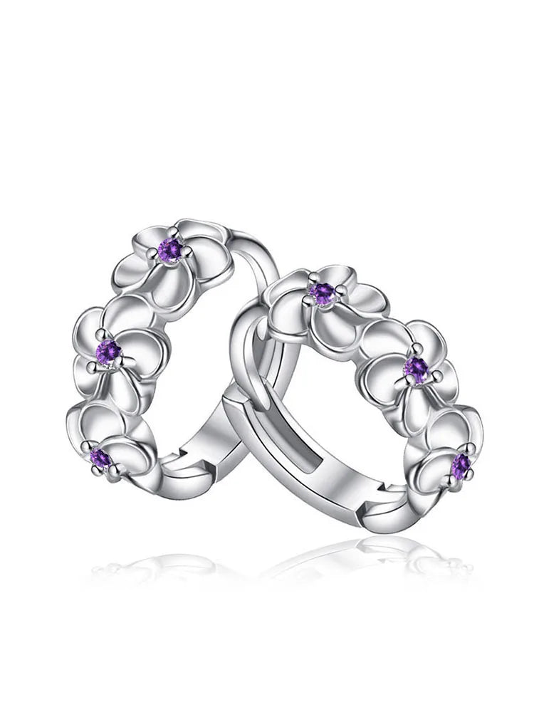 925 Silver Flower Earrings for Women – Charm Jewelry Gift
