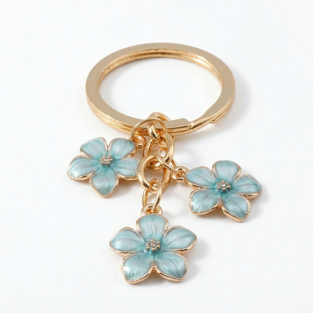Sakura Flower Keychain – Cute Enamel Bag Charm Accessory