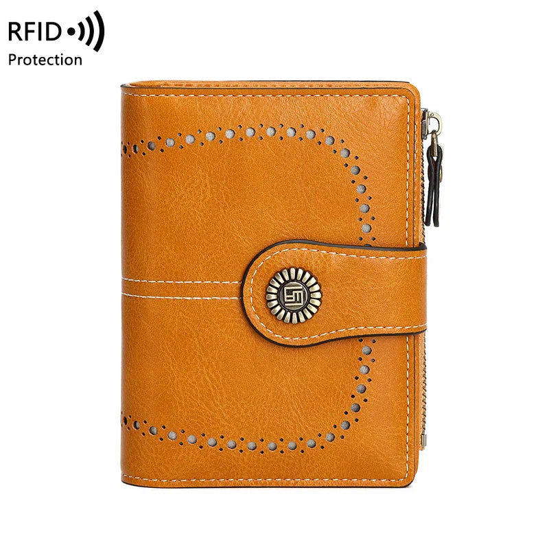 RFID Anti-Theft Wallet for Women, Multi-Card Zipper, Coin Wallet