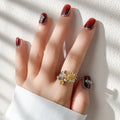 Versatile Rotatable Flower Ring – Adjustable Gold Jewelry