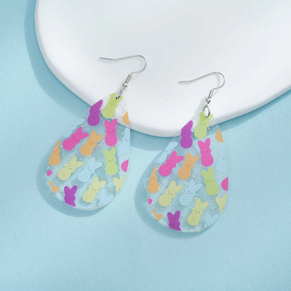 Bunny Tassel Earrings – Playful Statement Acrylic Drop Design