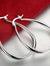925 Silver 41MM Smooth Hoop Earrings Women