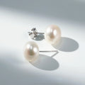 925 Sterling Silver Freshwater Pearl Stud Earrings for Women