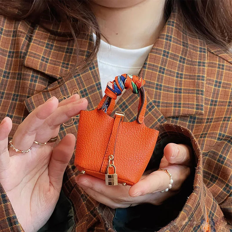 Mini Basket Bag Pendant | Cute Earphones Case | Keychain Charm