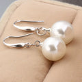 925 Silver Custom 10mm Pearl Drop Earrings for Women Girls