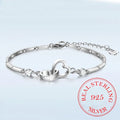 925 Silver Cubic Zircon Heart Bracelet for Women
