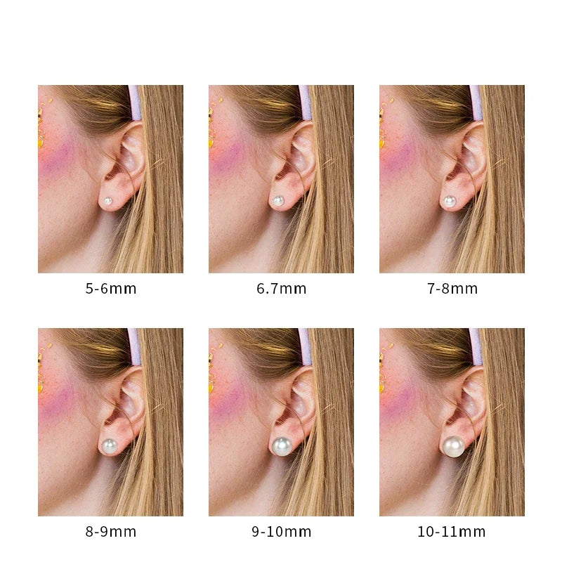 925 Sterling Silver Freshwater Pearl Stud Earrings for Women