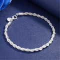 18K Gold 925 Sterling Silver 4mm Chain Bracelet for Men/Women
