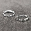 Vintage 925 Silver Hoop Earrings for Women – Pattern Design